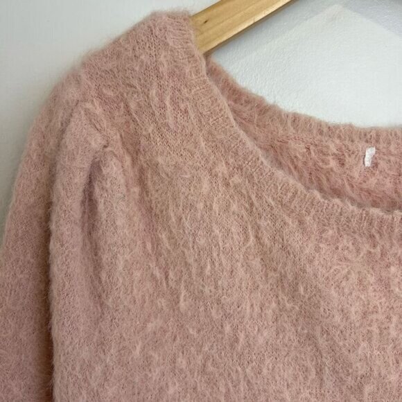 Vintage Unbranded Women’s Large Pink Plush Teddy Pullover Crewneck Sweater - Picture 7 of 12